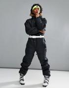 Oosc Nightshade Faux Fur Hood Ski Suit - Black
