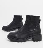 Raid Wide Fit Exclusive Prisla Chunky Flat Boots In Black