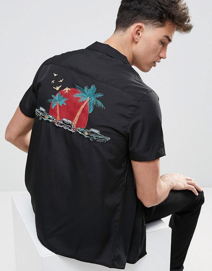Another Influence Revere Collar Shirt - Black