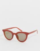 Pieces Rounded Sunglasses - Red