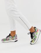 Asos Design Dalston Retro Sneakers In Graffiti Print-multi