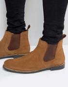 Red Tape Chelsea Boots In Tan Suede - Tan