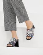Asos Design Harlequin Embellished Heeled Sandals - Multi