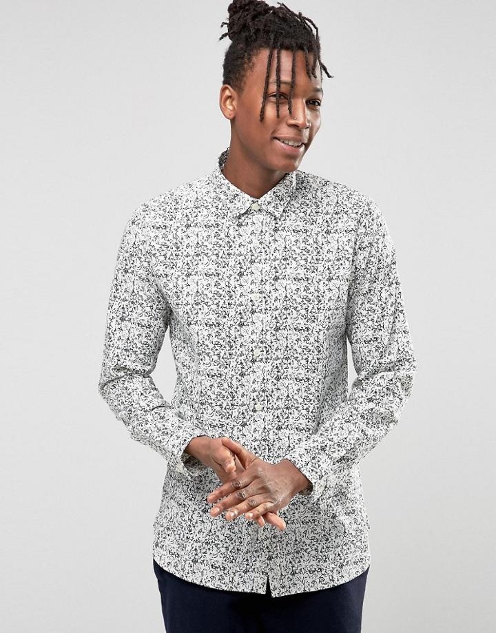 Selected Printed Ditzy Floral Shirt - Cream