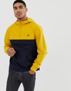 Fred Perry Half Zip Hooded Jacket In Yellow - Yellow