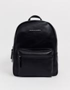 Smith & Canova Leather Backpack In Black