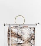 River Island Grab Handle Bag With Snake Pouch In Clear - Gold