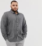 Asos Design Plus Regular Fit Gray Flannel Marl Shirt