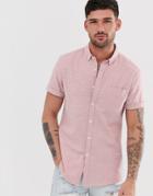 Asos Design Casual Slim Oxford Shirt In Red - Red