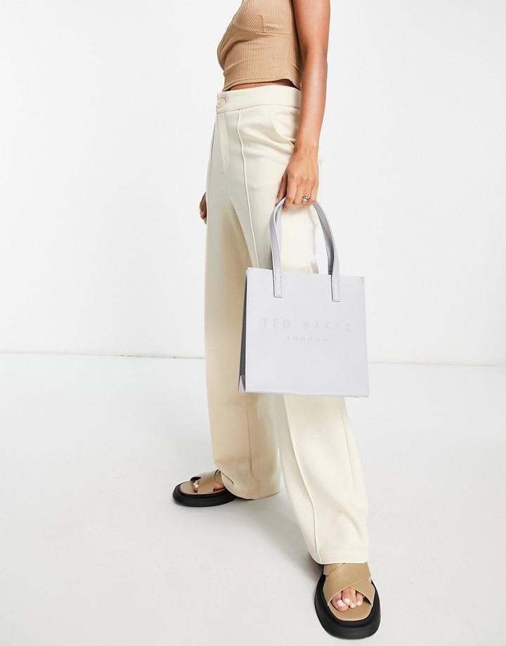 Ted Baker Seacon Crosshatch Small Icon Bag In Gray-grey