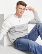 New Look Crew Sweatshirt With Ohio Print In Color Block Gray