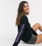 Quiksilver Standard Long Sleeve T-shirt In Black Exclusive To Asos-green
