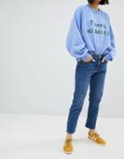 Weekday Ami Mid Rise Crop Straight Jean - Blue