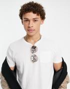 Brave Soul Pocket T-shirt In Off White