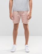 Asos Slim Chino Shorts In Pink - Pink