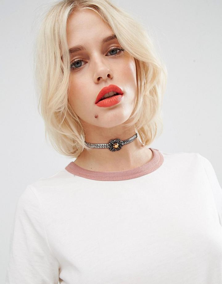 Asos Trinket Charm Choker Necklace - Multi