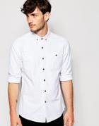 Asos Oxford Shirt In Long Sleeve With Neps - White