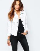 Replay Fitted Denim Jacket - White