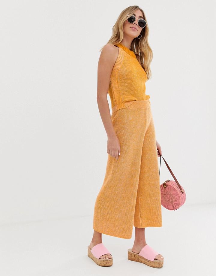 Asos Design Two-piece Twist Knitted Culottes-orange