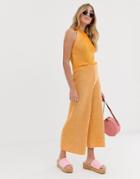 Asos Design Two-piece Twist Knitted Culottes-orange