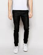 Jack & Jones Premium Trousers With Stretch And Cuffed Hem In Slim Fit - Black