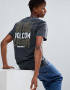 Volcom T-shirt With Repeat Logo Back Print - Black