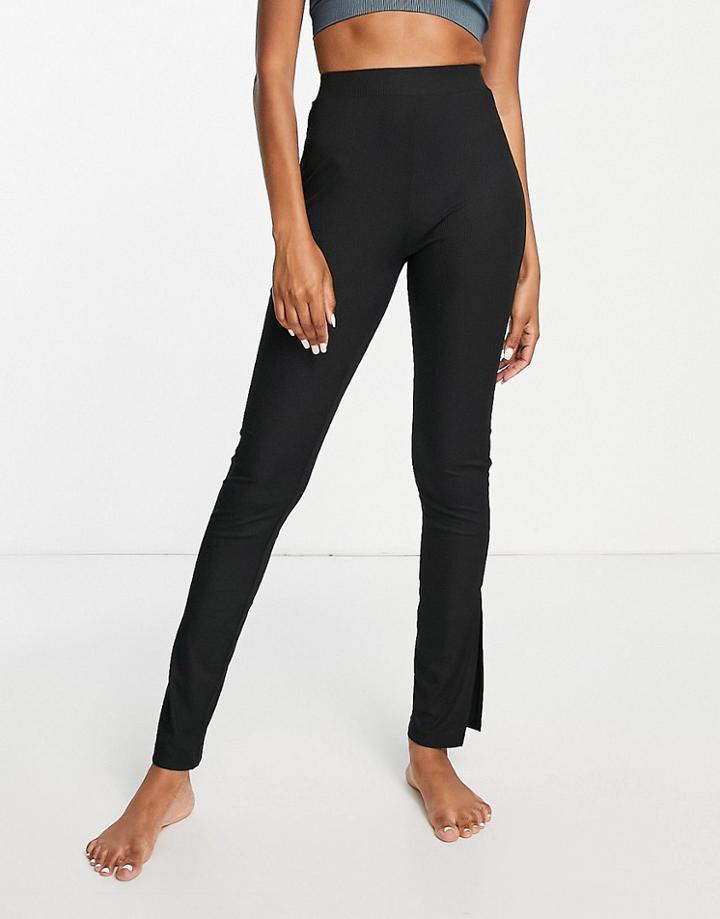South Beach Recycled Polyester Side Split Legging In Black