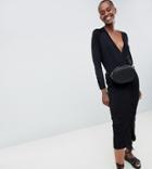Asos White Button Detail Knit Dress - Black