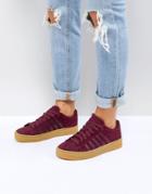 K-swiss Court Frasco Sneakers In Burgundy With Gum Sole - Red