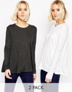 Asos Long Sleeve Swing Top 2 Pack Save 11%