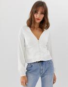 Vero Moda Volume Sleeve Button Through Tea Blouse - Cream