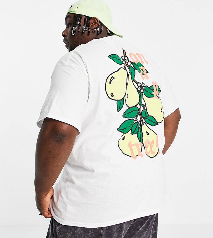 New Love Club Plus Fruit Backprint T-shirt In White