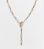 Reclaimed Vintage Inspired Gold Chain Necklace With T-bar