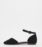 Asos Design Wide Fit Lint Ballet Flats In Black