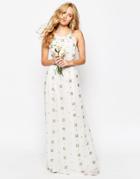 Asos Bridal All Over Embellished Cami Maxi Dress - White