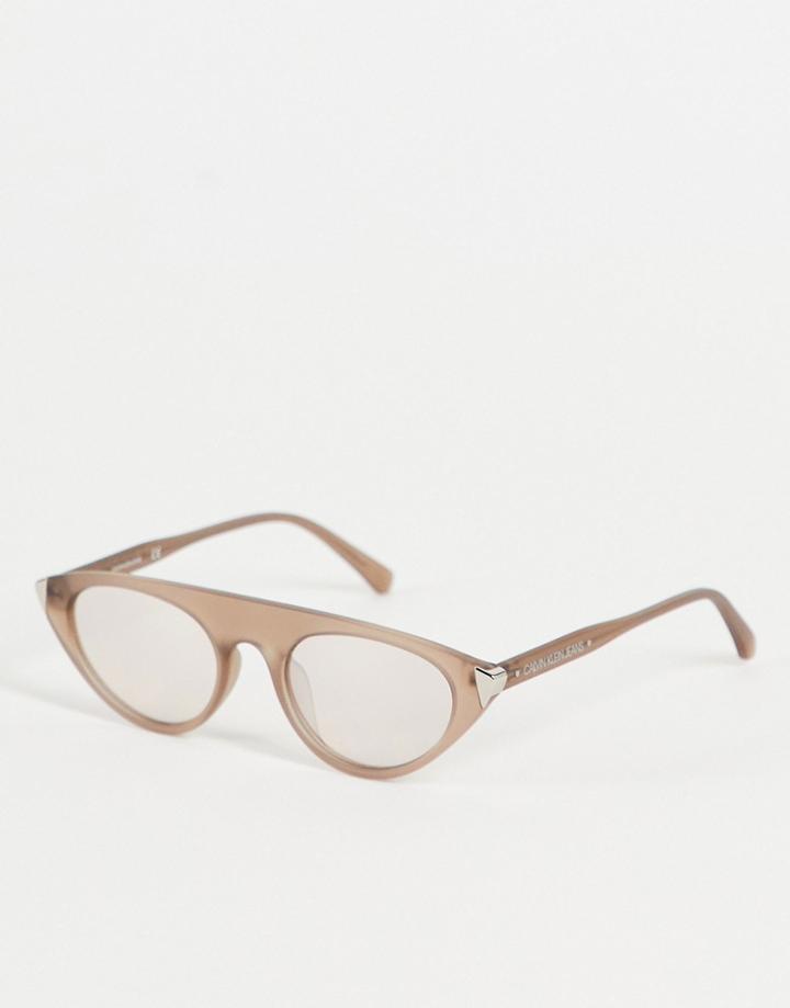 Calvin Klein Jeans Cat Eye Brown Sunglasses