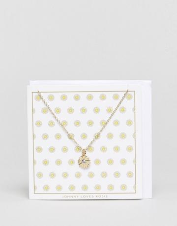 Johnny Loves Rosie Daisy Giftcard Necklace - Gold