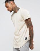 Sixth June T-shirt With Curved Hem - Beige
