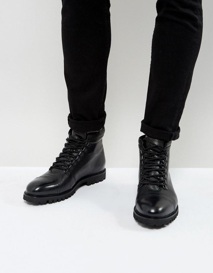 Zign Leather Hiker Boots - Black