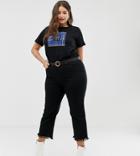 New Look Curve Cropped Jeans With Pom Pom Trim - Black