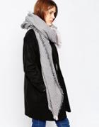Asos Oversized Woven 2 Tone Twill Color Block Scarf - Gray