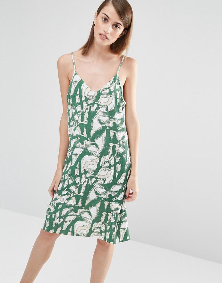 Selected Fara Printed Cami Dress - Green