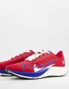 Nike Running Air Zoom Pegasus 37 Premium Sneakers In Red And Blue