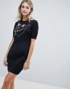 Love Moschino Birds And The Bees Knit Dress - Black