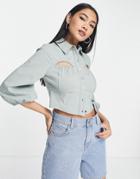 River Island Cut Out Shirt In Green