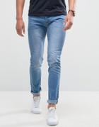 Loyalty And Faith Skinny Fit Jeans With Light Abbrasions In Light Wash - Blue