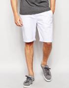 Asos Chino Shorts In White - White