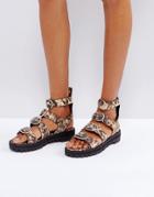 Allsaints Gladiator Sandal In Leopard Print - Multi