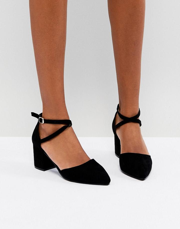 Oasis Block Heel Pointed Toe Shoes - Black
