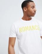 Boohooman Oversized T-shirt With Romance Print In White - White